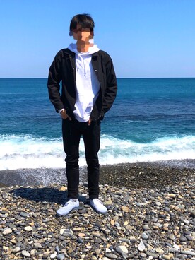「Right-on（ライトオン）のアイテム（ブルゾン）」を使った、こうさん（メンズ・183cm）の春コーディネート