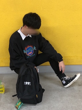 「youthloser」｜「アイテム（スウェット）」を使った、1Dさん（メンズ・173cm）の秋コーディネート