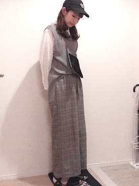 「キヤップ」｜「アイテム（その他）」を使った、mao◎さん（レディース・158cm）の春コーディネート
