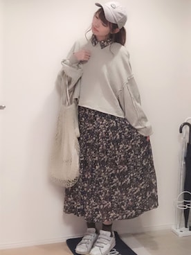 「キヤップ」｜「アイテム（その他）」を使った、mao◎さん（レディース・158cm）の春コーディネート