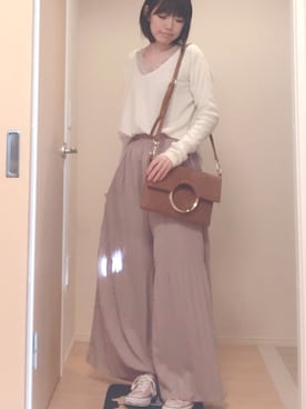「DRWCYS（ドロシーズ）のアイテム（パンツ）」を使った、mao◎さん（レディース・158cm）の冬コーディネート