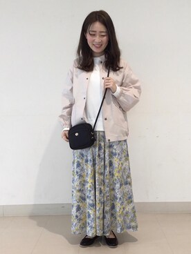 「USAコットン」｜「アイテム（スウェット）」を使った、coenまえはらさん（レディース・158cm）の春コーディネート