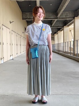 「USAコットン」｜「アイテム（サンダル）」を使った、coenまえはらさん（レディース・158cm）の春コーディネート