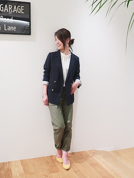 「NATURAL BEAUTY BASIC（ナチュラルビューティーベーシック）のアイテム（テーラードジャケット）」を使った、NBB STAFF02さん（レディース・160cm）の冬コーディネート