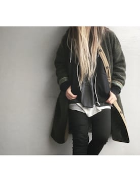 「Alpha Industries（アルファインダストリーズ）のアイテム（ブルゾン）」を使った、Lilyさん（レディース・160cm）の秋コーディネート
