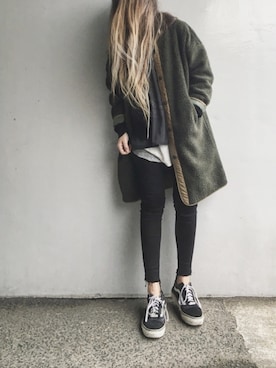 「Alpha Industries（アルファインダストリーズ）のアイテム（ブルゾン）」を使った、Lilyさん（レディース・160cm）の冬コーディネート