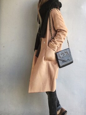 「chanel」｜「アイテム（その他アウター）」を使った、Lilyさん（レディース・160cm）の冬コーディネート
