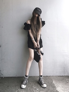 「GRL」｜「アイテム（チューブトップ）」を使った、Lilyさん（レディース・160cm）の夏コーディネート