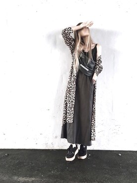 「リップスター」｜「アイテム（シャツワンピース）」を使った、Lilyさん（レディース・160cm）の秋コーディネート