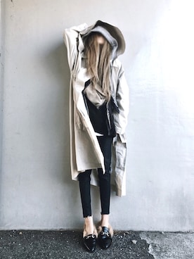 「GRL（グレイル）のビット付ファーシューズ（ローファー）」を使った、Lilyさん（レディース・160cm）の冬コーディネート