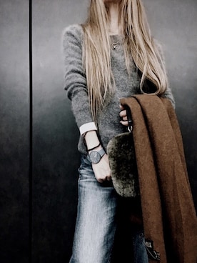 「ヤヌーク」｜「アイテム（アクセサリー）」を使った、Lilyさん（レディース・160cm）の冬コーディネート