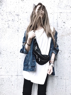 「GRL（グレイル）のアイテム（デニムジャケット）」を使った、Lilyさん（レディース・160cm）の春コーディネート