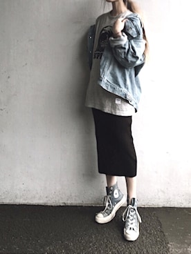 「GRL（グレイル）のアイテム（デニムジャケット）」を使った、Lilyさん（レディース・160cm）の春コーディネート