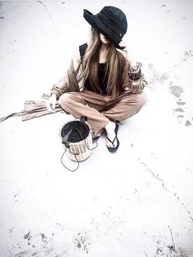 「GRL（グレイル）のバスケットカゴバッグ（かごバッグ）」を使った、Lilyさん（レディース・160cm）の夏コーディネート