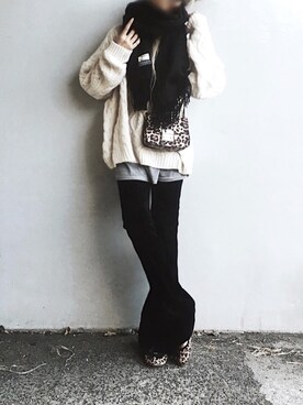 「GRL（グレイル）のケーブル編みニットトップス（ニット/セーター）」を使った、Lilyさん（レディース・160cm）の秋コーディネート