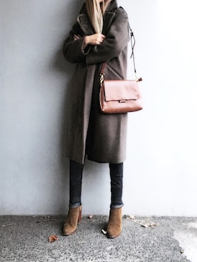 「florist」｜「アイテム（ステンカラーコート）」を使った、Lilyさん（レディース・160cm）の冬コーディネート