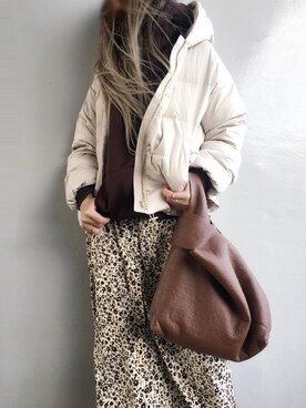 「florist」｜「アイテム（ダウンジャケット/コート）」を使った、Lilyさん（レディース・160cm）の冬コーディネート