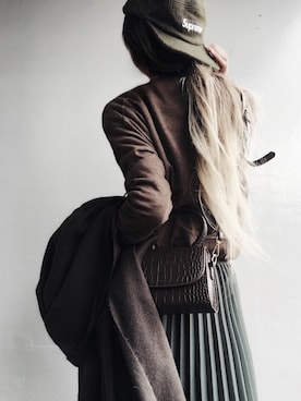 「GRL（グレイル）のプリーツスカート（スカート）」を使った、Lilyさん（レディース・160cm）の冬コーディネート