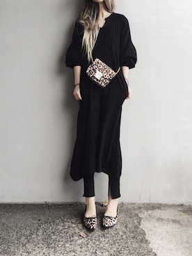 「GRL（グレイル）のアイテム（レギンス/スパッツ）」を使った、Lilyさん（レディース・160cm）の冬コーディネート