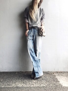 「アイテム（パンプス、グレー系）」を使った、Lilyさん（レディース・160cm）の春コーディネート