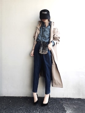 「グレイル」｜「アイテム（トレンチコート）」を使った、Lilyさん（レディース・160cm）の春コーディネート