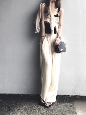 「CIENA（シエナ）のアイテム（パンツ）」を使った、Lilyさん（レディース・160cm）の夏コーディネート