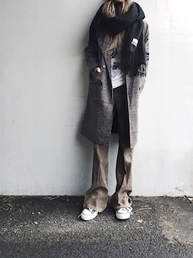 「ECRIRE（エクリール）のアイテム（その他アウター）」を使った、Lilyさん（レディース・160cm）の冬コーディネート