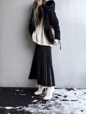 「グレイル」｜「アイテム（ダウンジャケット/コート）」を使った、Lilyさん（レディース・160cm）の冬コーディネート