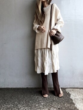 「GRL（グレイル）のアイテム（リング）」を使った、Lilyさん（レディース・160cm）の冬コーディネート