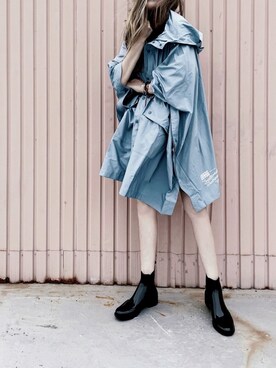 「Traditional Weatherwear（トラディショナルウェザーウェア）のWING TIP SIDEGORE RAINBOOTS（レインシューズ）」を使った、Lilyさん（レディース・160cm）の春コーディネート
