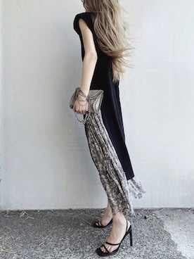 「GRL（グレイル）のチェーンフラップショルダーバッグ（ショルダーバッグ）」を使った、Lilyさん（レディース・160cm）の夏コーディネート