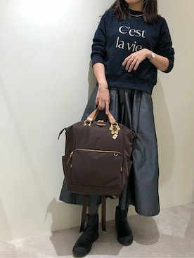 「サマンサタバサ」｜「アイテム（アクセサリー）」を使った、SamanthaThavasaさん（レディース・160cm）の秋コーディネート