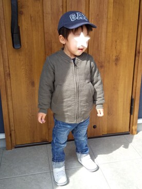「MARKEY'S（マーキーズ）のアイテム（ブルゾン）」を使った、ゆちさん（キッズ・90cm）の春コーディネート
