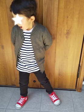 「MARKEY'S（マーキーズ）のアイテム（ブルゾン）」を使った、ゆちさん（キッズ・90cm）の春コーディネート
