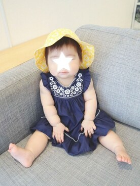 「Carter's（カーターズ）のアイテム（ワンピース/ドレス）」を使った、ゆちさん（キッズ・70cm）の夏コーディネート