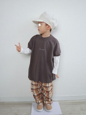 「ラブアンドピース2020」｜「アイテム（スリッポン）」を使った、ゆちさん（キッズ・90cm）の秋コーディネート
