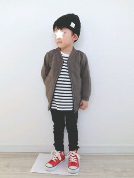 「MARKEY'S（マーキーズ）のアイテム（ブルゾン）」を使った、ゆちさん（キッズ・90cm）の秋コーディネート