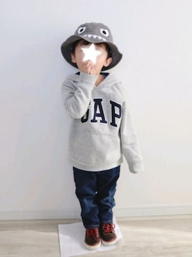 「babyGAP（babyGAP）のアイテム（帽子）」を使った、ゆちさん（キッズ・90cm）の秋コーディネート