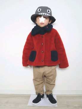 「babyGAP（babyGAP）のアイテム（帽子）」を使った、ゆちさん（キッズ・90cm）の秋コーディネート