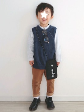「メガネ」｜「アイテム（その他）」を使った、ゆちさん（キッズ・90cm）の冬コーディネート