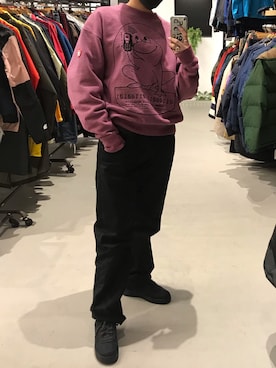 「NIKE×STUSSY」｜Sally さん（レディース・167cm）の冬コーディネート