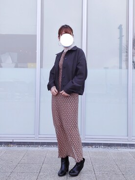 「JUNOAH」｜「アイテム（その他アウター）」を使った、ryoさん（レディース・161cm）の春コーディネート