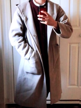 「フードコート」｜「アイテム（チェスターコート）」を使った、Moriさん（メンズ・181cm）の冬コーディネート