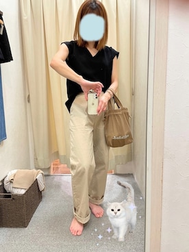 「Honeys（ハニーズ）のアイテム（チノパンツ）」を使った、rimさん（レディース・153cm）の夏コーディネート