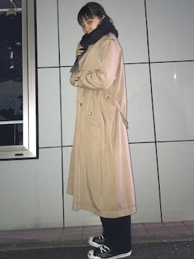 「SLOBE IENA（スローブイエナ）のアイテム（トレンチコート）」を使った、かつきさん（レディース・158cm）の秋コーディネート