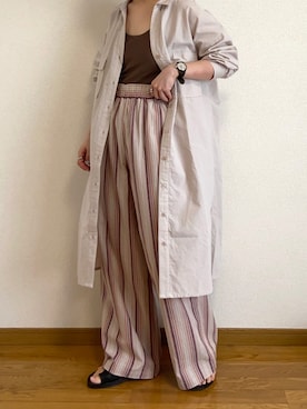 「ローリーズファーム(LOWRYS FARM)」｜「アイテム（シャツワンピース）」を使った、karepyosさん（レディース・157cm）の春コーディネート