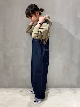 「VANS（バンズ）のVANS ヴァンズ SLIP ON スリッポン V98CLA BLACK/WHT/CHK（スリッポン）」を使った、karepyosさん（レディース・157cm）の夏コーディネート