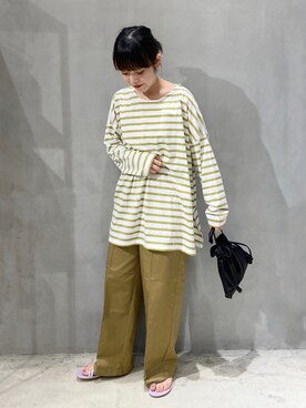「LAKOLE（ラコレ）のアイテム（チノパンツ）」を使った、karepyosさん（レディース・157cm）の秋コーディネート