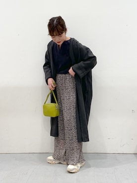 「LAKOLE（ラコレ）のアイテム（ノーカラーコート）」を使った、karepyosさん（レディース・157cm）の春コーディネート