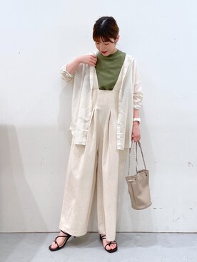 「LAKOLE（ラコレ）のアイテム（サロペット/オーバーオール）」を使った、karepyosさん（レディース・157cm）の春コーディネート